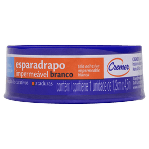 Esparadrapo Impermeável Branco Cremer 1,2cm x 4,5m