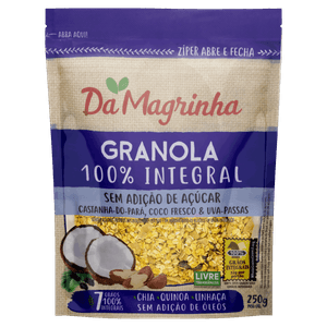 Granola Castanha-do-Pará, Coco Fresco & Uvas-Passas Da Magrinha 7 Grãos Pouch 250g