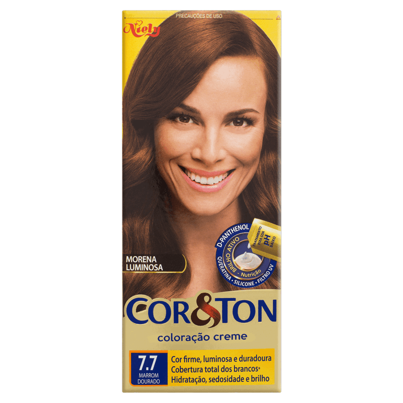 Kit Coloração Creme 7 7 Marrom Dourado Niely Cor&Ton