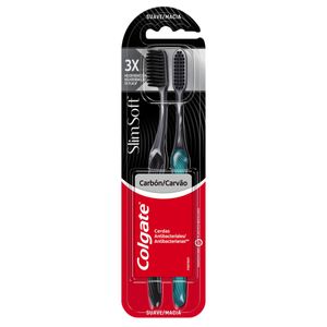 Escova Dental Macia Carvão Rock in Rio Colgate Slim Soft 2 Unidades