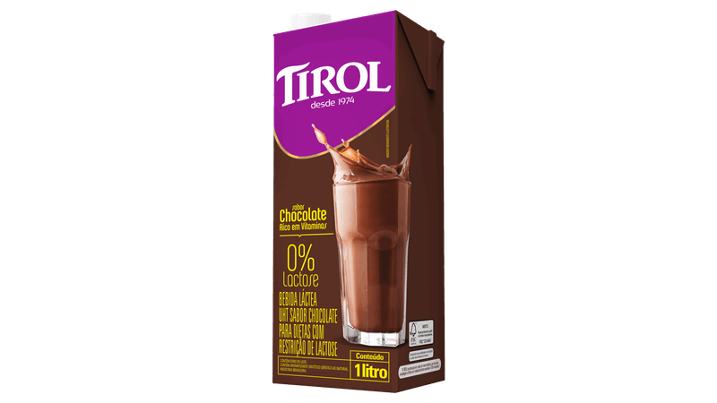 Bebida Láctea UHT Chocolate Zero Lactose Tirol Caixa 1l - giassi