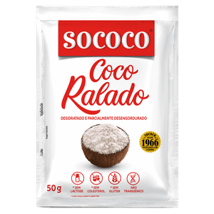 Coco Ralado Desidratado Sococo Pacote 50g