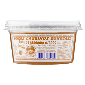 Doce Abóbora com Coco Doces Caseiros Sorocaba Pote 250g