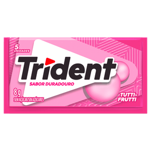 Goma de Mascar Tutti Frutti Zero Açúcar Trident Envelope 8g 5 Unidades