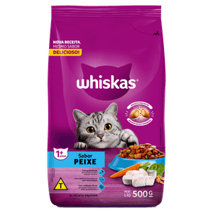 Alimento para Gatos Adultos 1+ Peixe Whiskas Pacote 500g