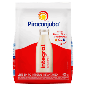 Leite Pó Instantâneo Integral Piracanjuba Pacote 800g