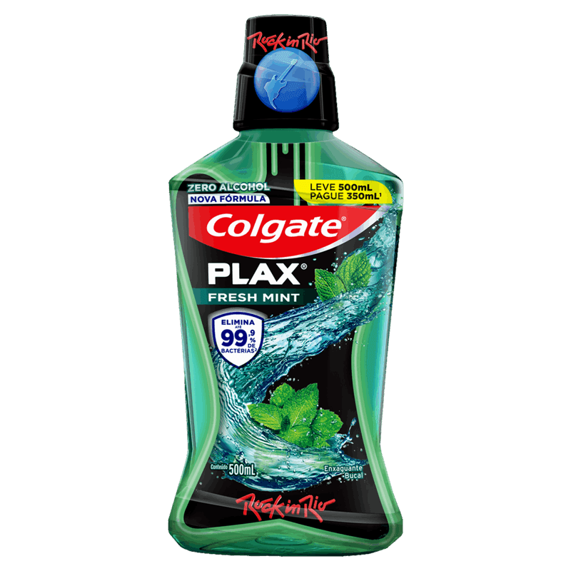 Enxaguante-Bucal-Anticarie-Zero-Alcool-Fresh-Mint-Colgate-Plax-Frasco-Leve-500ml-Pague-350ml