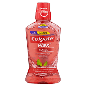 Enxaguante Bucal Anticárie Zero Álcool Classic Colgate Plax Frasco Leve 500ml Pague 350ml