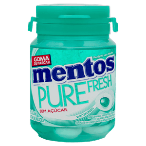 Goma de Mascar Menta Verde Zero Açúcar Mentos Pure Fresh Pote 56g 28 Unidades