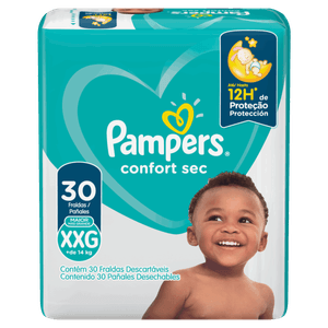 Fralda Descartável Infantil Pampers Confort Sec XXG Pacote 30 Unidades