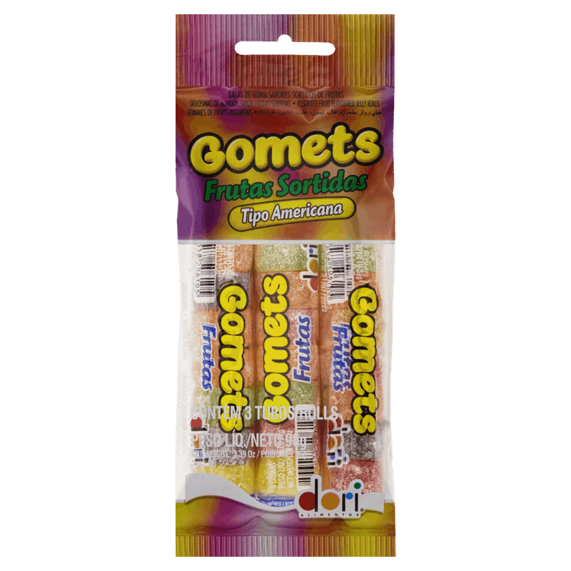 Pack-Bala-de-Goma-Americana-Frutas-Sortidas-Dori-Gomets-Pacote-96g-3-Unidades