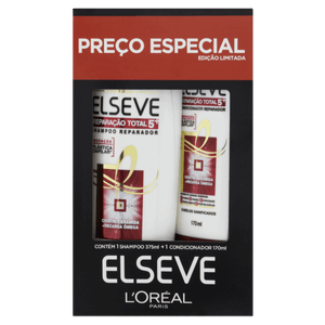 Kit Shampoo 375ml + Condicionador 170ml L´oréal Paris Elseve Reparação Total 5+