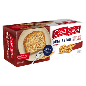 Bolo Suíço Integral Nozes Casa Suíça Caixa 250g