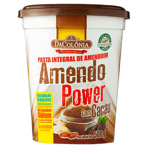 Pasta de Amendoim com Cacau Integral DaColônia Amendo Power Pote 500g