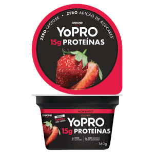 Iogurte Morango Zero Lactose Yopro Pote 160g