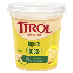 Iogurte Integral Abacaxi Tirol Pote 500g