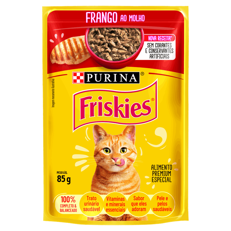 Alimento-para-Gatos-Frango-ao-Molho-Purina-Friskies-Sache-85g