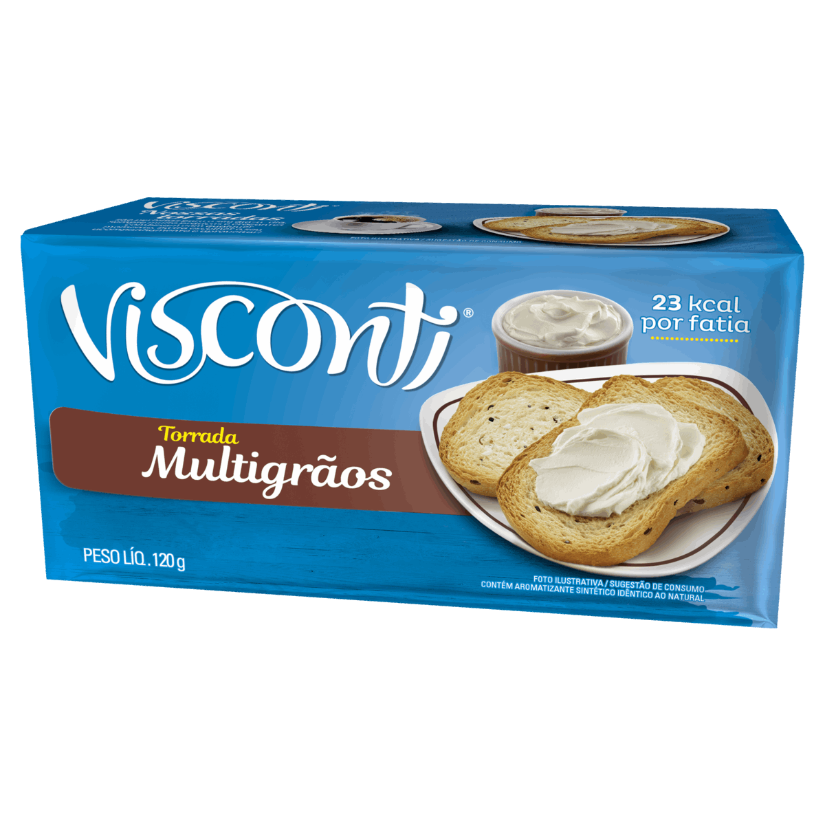 Torrada Multigrãos Visconti Pacote 120g - giassi - Giassi Supermercados