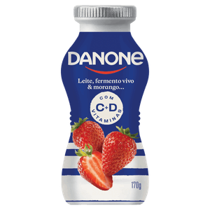 Iogurte Integral Morango Danone Frasco 170g