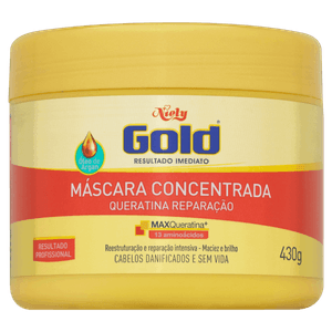 Máscara Concentrada Niely Gold Queratina Reparação Pote 430g