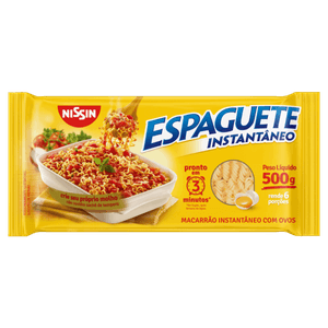 Macarrão Instantâneo Espaguete Nissin 3 Minutos Pacote 500g