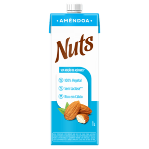 Bebida à Base de Amêndoa Original Zero Açúcar Nuts Caixa 1l