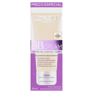 BB Cream Creme Milagroso FPS 20 Clara L´oréal Paris Caixa 30ml