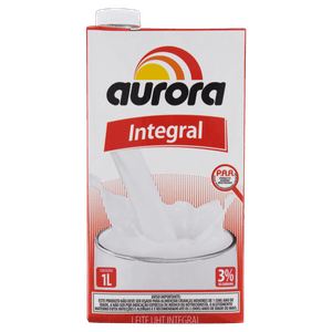 Leite UHT Integral Aurora Caixa com Tampa 1l