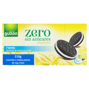 Biscoito Cacau Recheio Creme Baunilha Gullón Diet Nature Caixa 210g