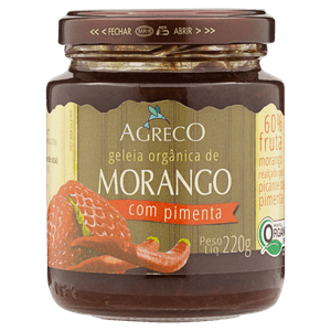 Geleia Orgânica Morango com Pimenta Agreco Vidro 220g