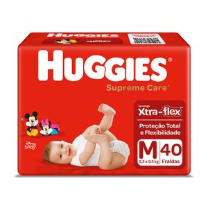 Fralda Descartável Infantil Huggies Supreme Care M Pacote 40 Unidades