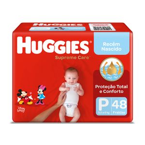 Fralda Descartável Infantil Huggies Supreme Care Recém-Nascido P Pacote 48 Unidades