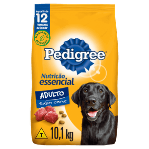 Alimento para Cães Adultos 12+ Carne Pedigree Nutrição Essencial Pacote 10,1kg