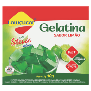 Gelatina Pó com Stevia Limão Zero Açúcar Lowçucar Plus Caixa 10g