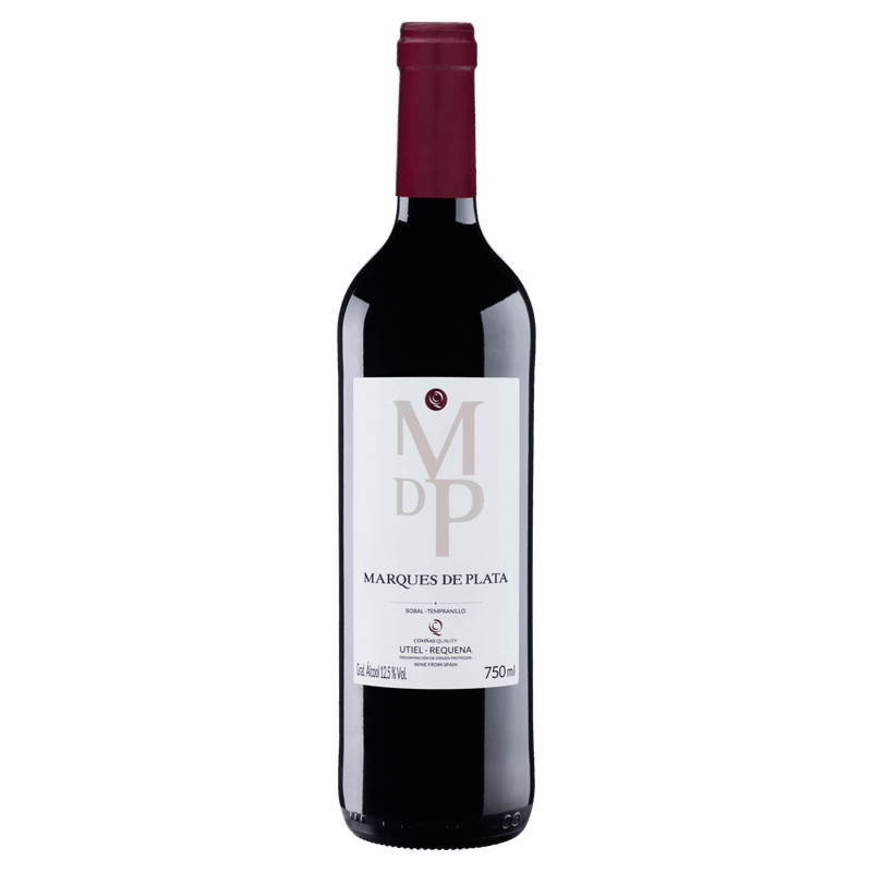 Vinho-Espanhol-Tinto-Seco-Marques-de-Plata-Bobal-Tempranillo-Utiel-Requena-Garrafa-750ml