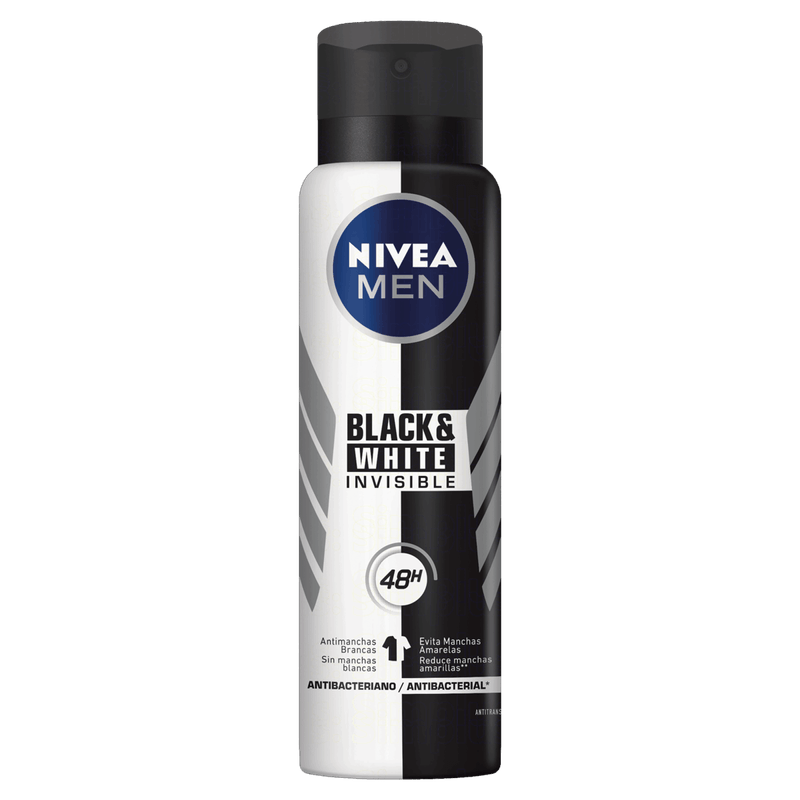 Antitranspirante-Aerossol-Nivea-Men-Invisible-for-Black---White-150ml