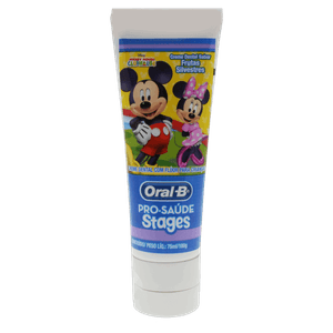 Creme Dental Infantil com Flúor Frutas Silvestres Mickey Mouse Clubhouse Oral-B Pro-Saúde Stages Bisnaga 100g