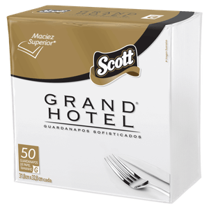 Guardanapo de Papel Folha Tripla Scott Grand Hotel 31,8cm x 32,8cm Pacote 50 Unidades