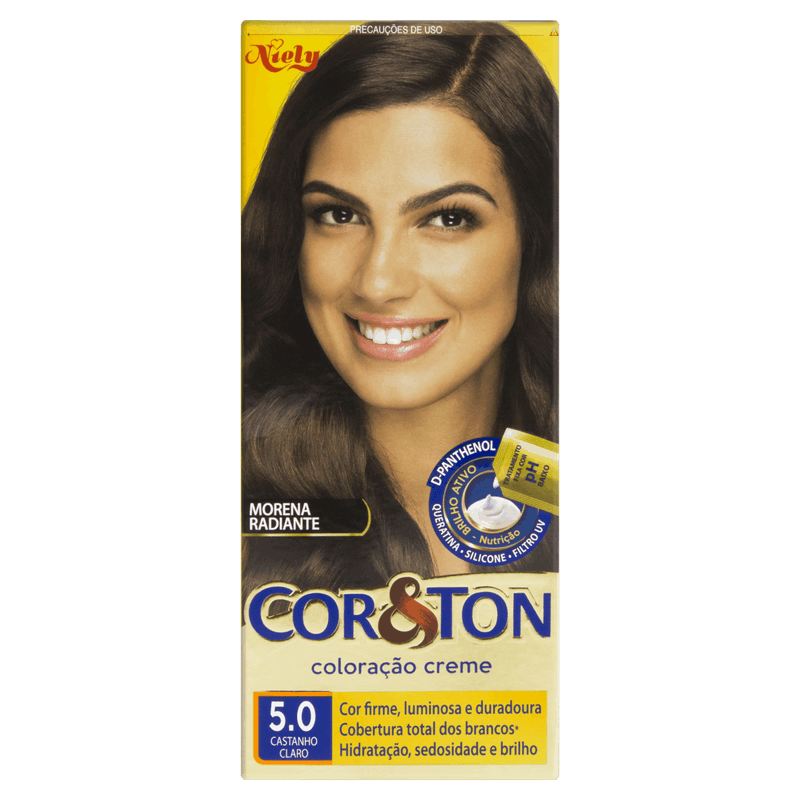 Kit Coloração Creme 5 0 Castanho Claro Niely Cor&Ton