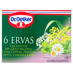 Chá 6 Ervas Dr. Oetker Caixa 15g 15 Unidades