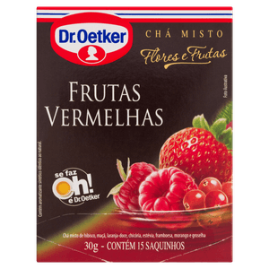 Chá Frutas Vermelhas Dr. Oetker Flores e Frutas Caixa 30g 15 Unidades