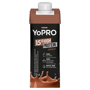 Bebida Láctea UHT Chocolate Zero Lactose Yopro 15g High Protein Caixa 250ml