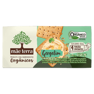 Biscoito Cracker com Gergelim Integral Orgânico Mãe Terra Pacote 130g