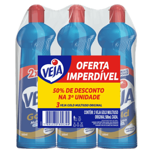 Pack Limpador Multiuso Original Veja Squeeze 3 Unidades 500ml Cada