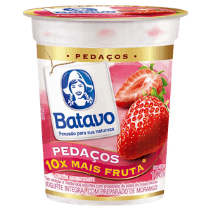 Iogurte Integral Morango Batavo Pedaços Copo 100g