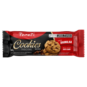 Biscoito Cookie Baunilha com Gotas de Chocolate Parati Pacote 60g