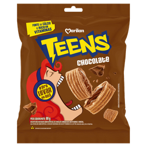 Biscoito Recheio Chocolate Marilan Teens Pacote 80g