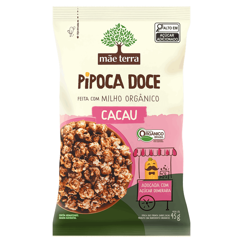 Pipoca-Pronta-Doce-Organica-Cacau-Mae-Terra-Nupoca-Pacote-45g