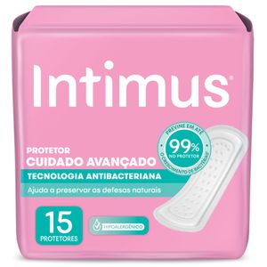 Protetor Diário sem Abas Antibacteriano Intimus Pacote 15 Unidades