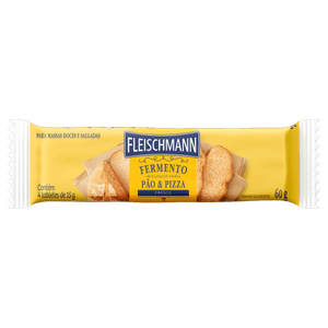 Fermento Biológico Tablete Fresco Fleischmann Pacote 60g 4 Unidades